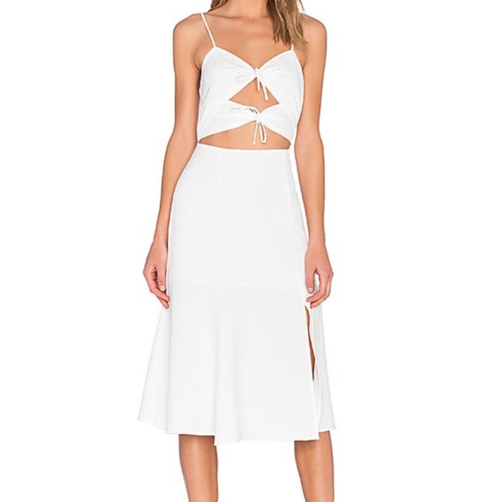 White NBD x Revolve Tie Me Down Dress - Size S